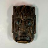 Asian Hand Carved Wooden Wall Mask
