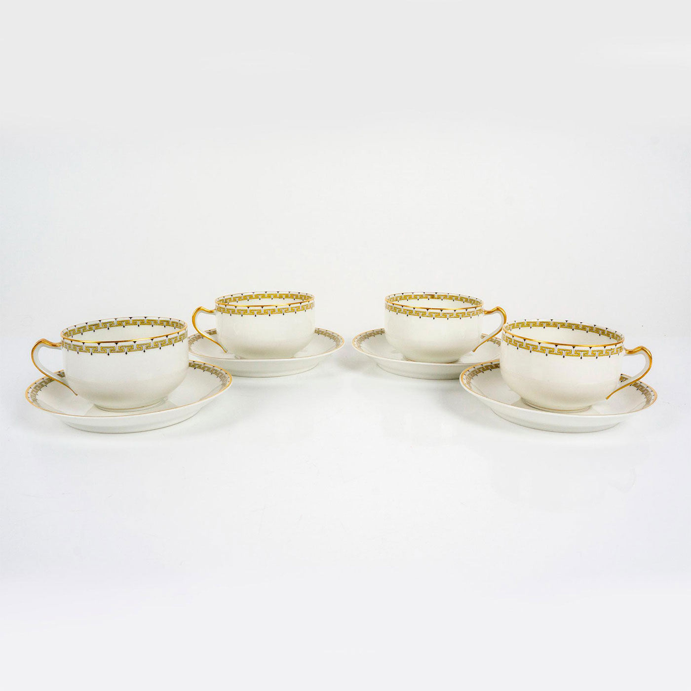 8pc Haviland Limoges Porcelain Cups and Saucers, Albany