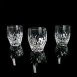 3pc Waterford Style Cut Crystal Old Fashioned Glasses