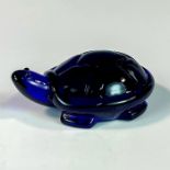 Cobalt Blue Glass Turtle Figurine