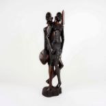 African Ebony Wood Sculpture Maasai Tribal Figures