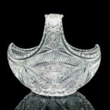 Vintage American Brilliant Large Cut Crystal Glass Basket