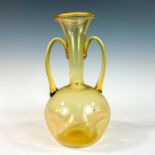 Vintage Yellow Amphora Style Glass Vase