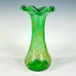 Vintage Bohemian Emerald Green Glass Vase