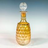 Vintage Marigold Glass Decanter with Stopper