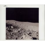 NASA Apollo 14 Photo looking across the Lunar Valley on the Moon's surface.