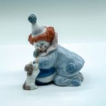 Pierrot With Puppy & Ball 1005278 - Lladro Porcelain Figurine