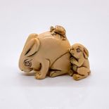 Japanese Hand Carved Bone Woodland Creature Netsuke