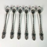 6pc Antique Sterling Silver Ice Tea Spoons