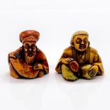 Pair of Japanese Painted Resin Deities Figurines