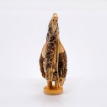 Japanese Carved Bone Figurine, Wiseman on Horse