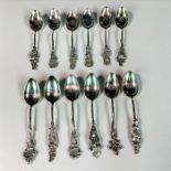 12pc Antique Sterling Silver Sugar Spoons