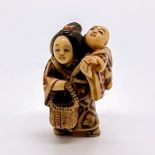 Japanese Inked Resin Netsuke Figurine