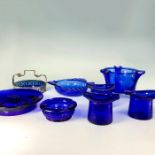 8pc Hazel Atlas Cobalt Blue Glass, Ashtrays