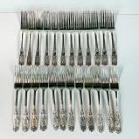 24pc Westmorland Sterling Silver Forks, Milburn Rose