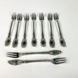 9pc Gorham Sterling Silver Cocktail Forks