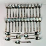 31pc Westmorland Sterling Silver Teaspoons, Milburn Rose