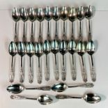 24pc Westmorland Sterling Silver Dessert Spoon, Milburn Rose