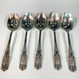 5pc Westmorland Sterling Silver Serving Forks, Milburn Rose