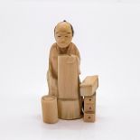 Japanese Miniature Carved Bone Figurine