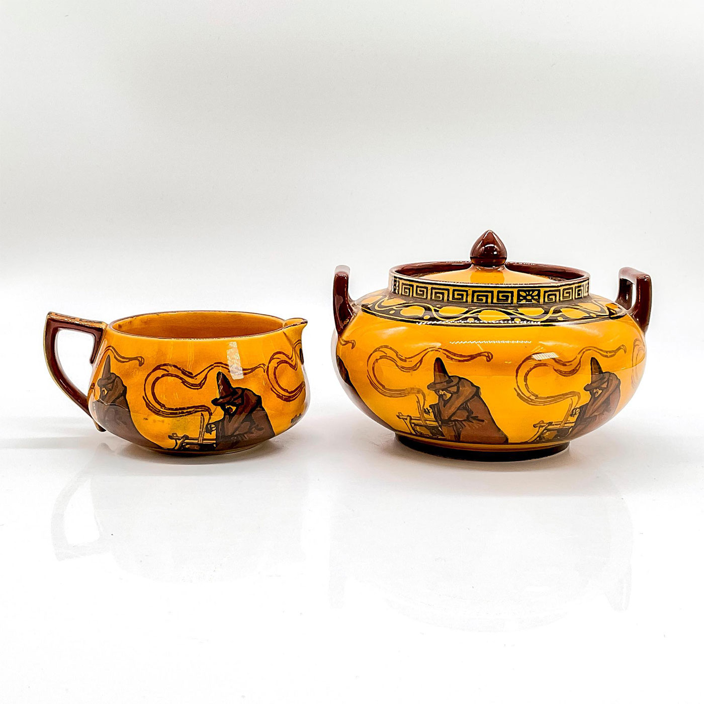 Royal Doulton Seriesware Creamer and Sugar Bowl, Witches - Image 2 of 3