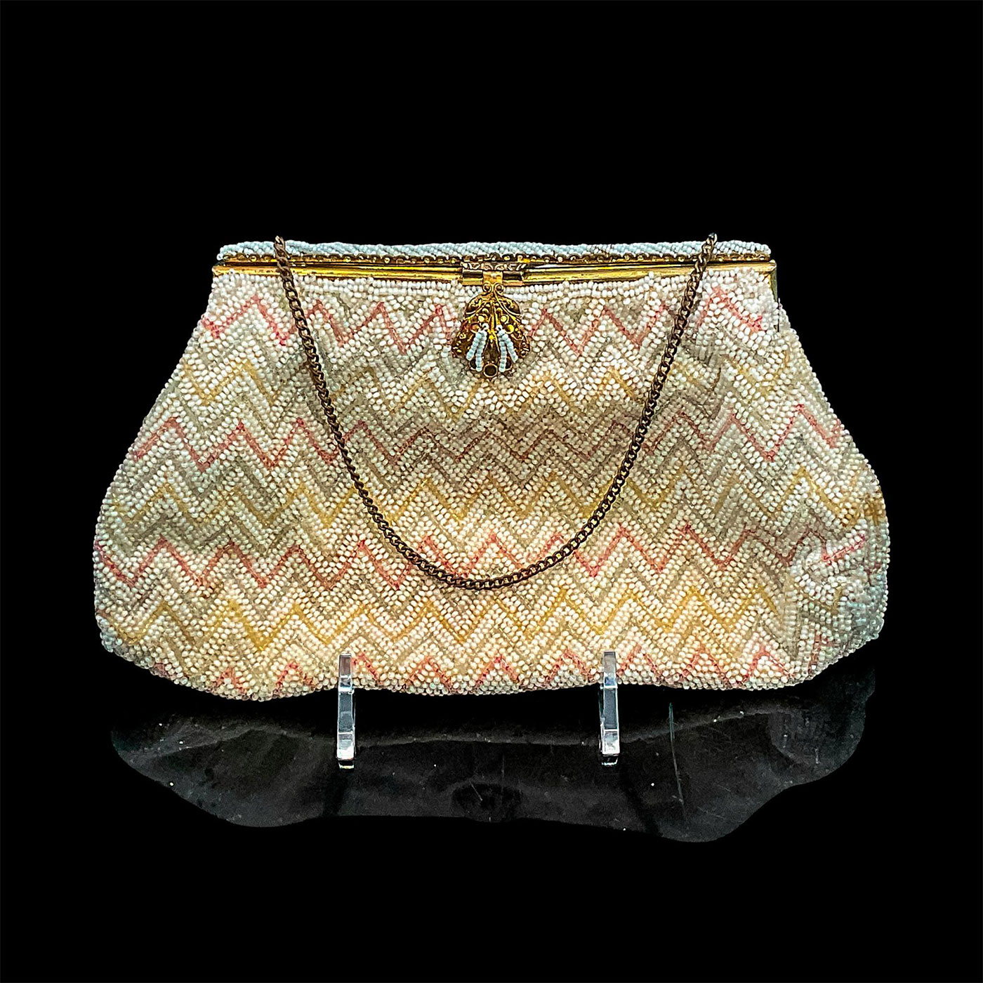 3pc Vintage White/Multi-Color Beaded Handbags - Image 4 of 7