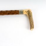 Briarwood Walking Stick with Carved Bone Handle