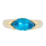 14K Yellow Gold and Blue Topaz Ring