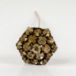 Vintage Bronze Hat Pin, Rhinestones