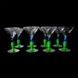 8pc Richard Jolley Martini Glasses, Bombay Sapphire