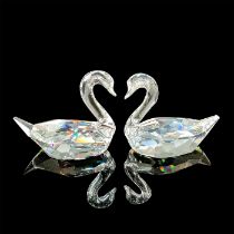 Pair of Swarovski Crystal Figurines, Swans Flirting