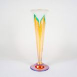 Quezal Floral Pattern Glass Vase