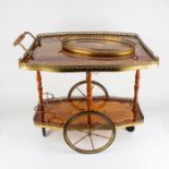 Sorrento Italian Floral Marquetry Barware Cart/Tray