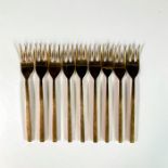 10pc Sigvard Bernadotte Bronze Appetizer Forks, Scanline