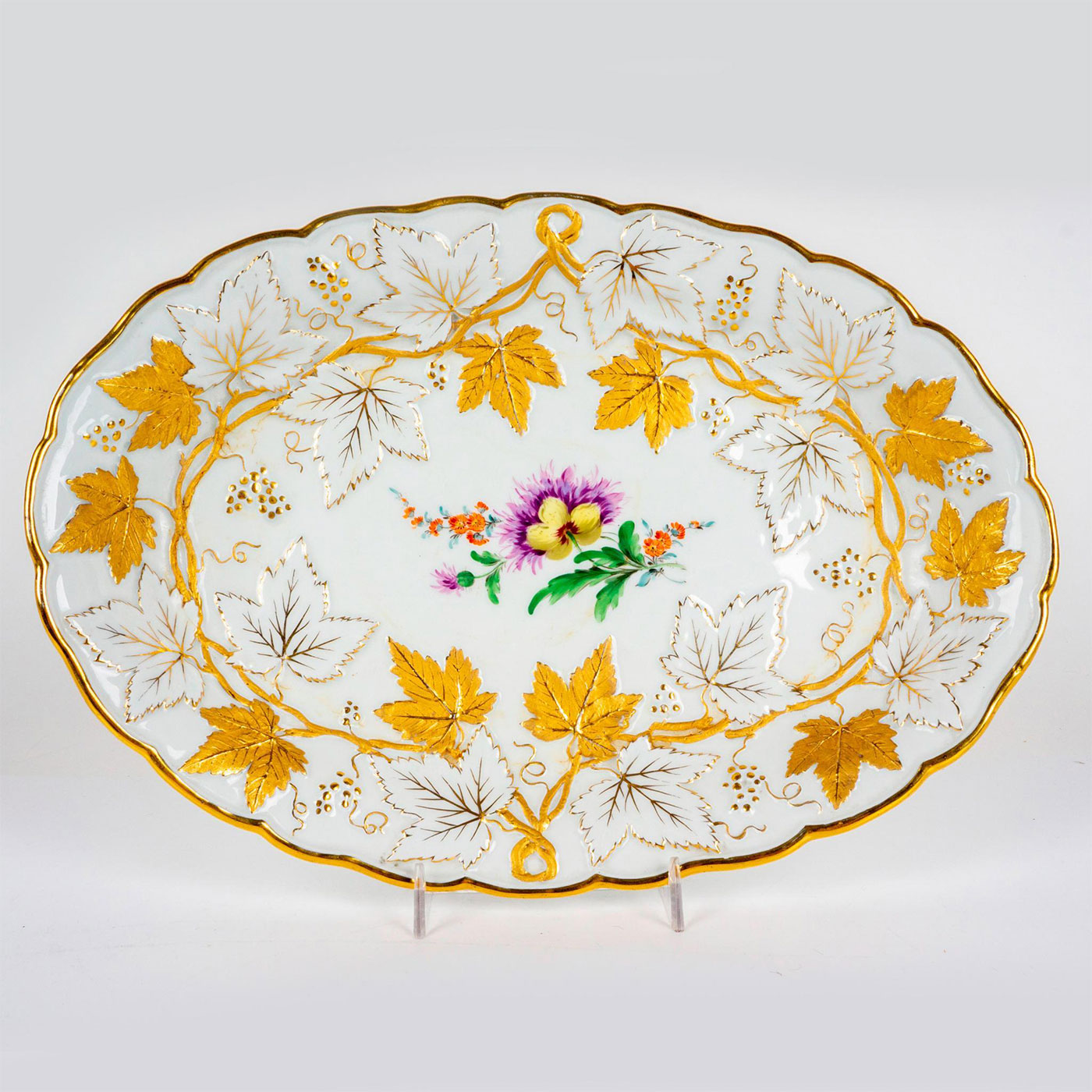 Meissen Porcelain Gilt Large Serving Bowl