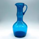 Vintage Blenko Style Blue Glass Pitcher