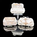 3pc Vintage White Beaded Waist Purses and Handbag