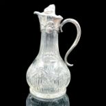 Antique Silverplate Crystal Claret Jug