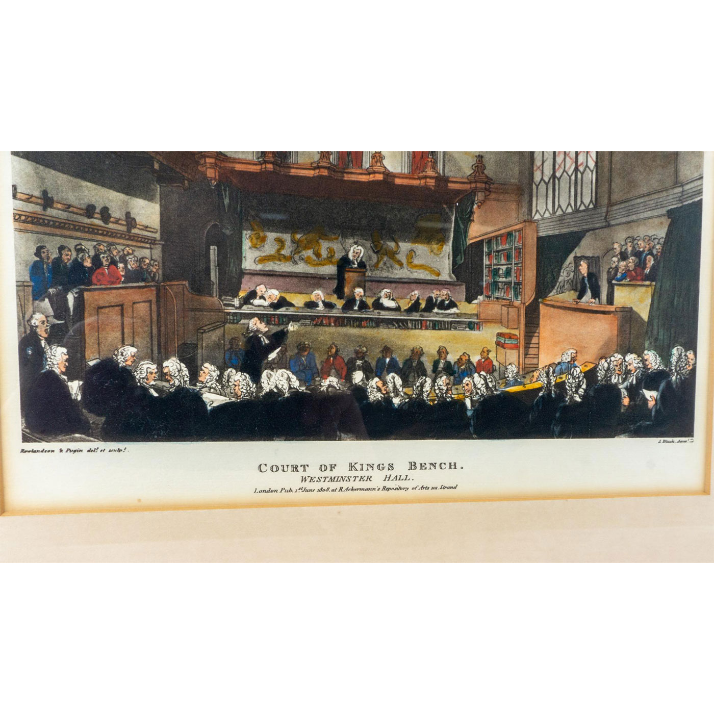 J. Bluck and R. Ackerman, Print on Paper of a Courtroom - Image 3 of 4