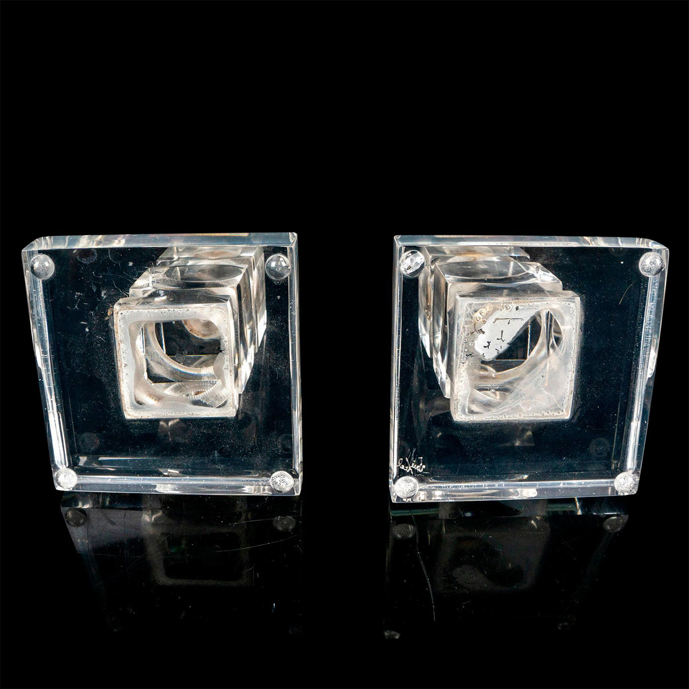 Pair of Van Teal (American, b.1976) Candle Holders - Image 4 of 6