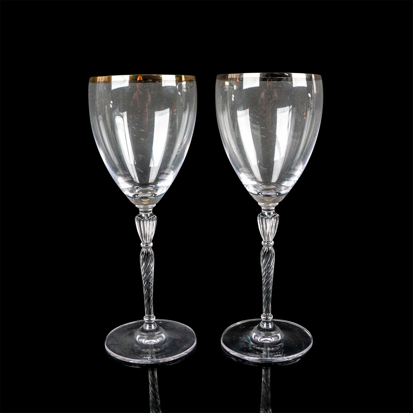 Pair of Royal Doulton Glass Water Goblets, Oxford