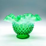 Vintage Fenton Glass Vase, Emerald Green and White