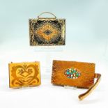 3pc Vintage Compact Wristlet Handbags