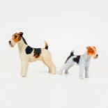 2pc Vintage Matte Finish Porcelain Dog Figurines