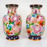 Pair of Vintage Chinese Cloisonne Ware Vases