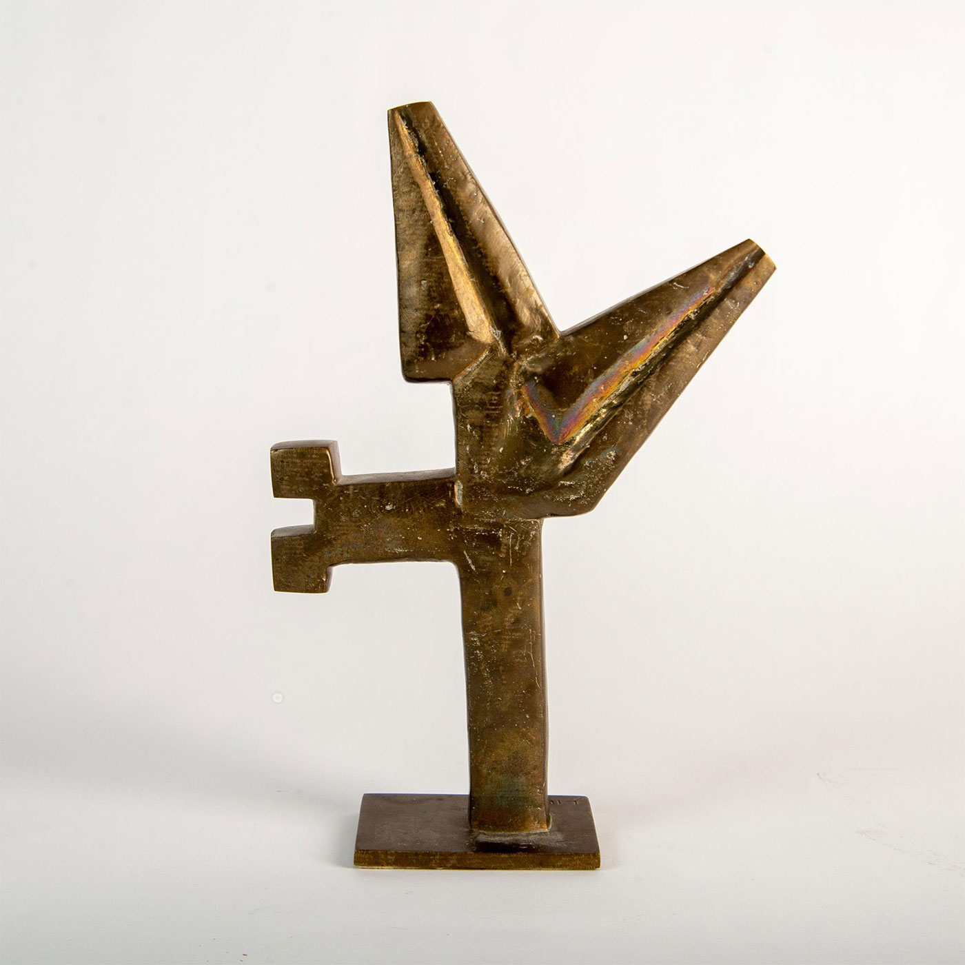 Liuba Wolf Bronze (Brazilian/Bulgarian, 1923-2005) Abstract Bronze Tabletop Sculpture, Signed - Image 2 of 5