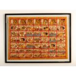 Balinese Astrological Calendar on Textile, Woman with Serpent