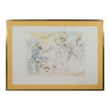 In the Style of Salvador Dali (Spanish, 1904-1989) Signed Limited Edition Color Etching on Paper