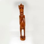 Hand Carved Tall African Tribal Figure Wood