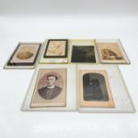 6pc Original Monochrome Cabinet Card Photos In Casing